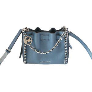 Michael Kors Mina Small Belt Chain Inlay Crossbody Cornflower Handbag